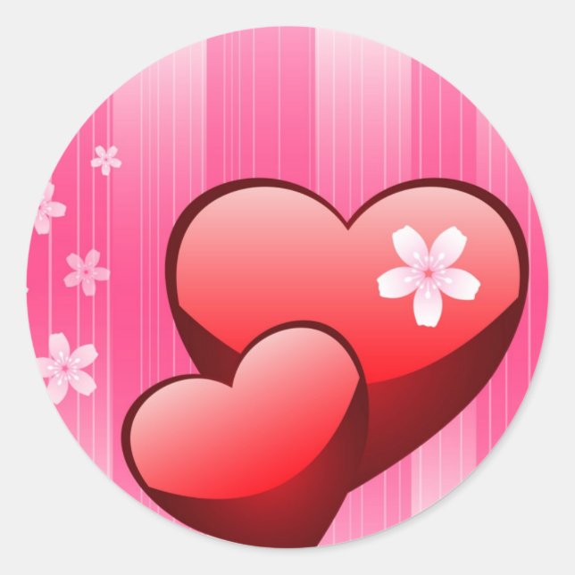 Valentine Runder Aufkleber (Vorderseite)
