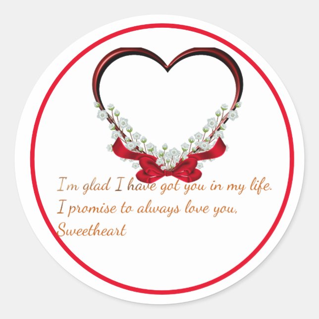 Valentine Runder Aufkleber (Vorderseite)