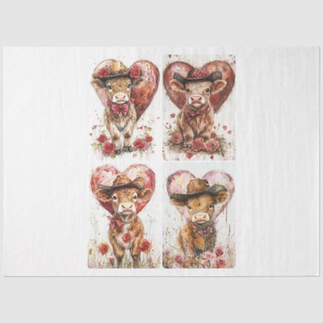 Valentine Rustikale Highlander Seidenpapier (Vorderseite)