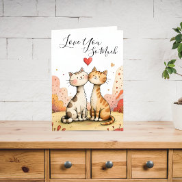 Valentine’s Cat Greeting Card Feiertagskarte