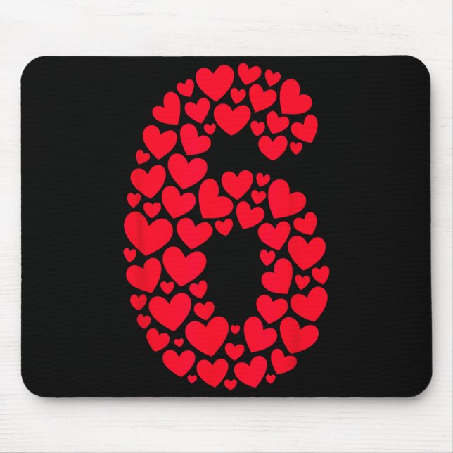 Valentine’s Day 67 Filled With Heart Funny Six Sev Mousepad (Vorne)