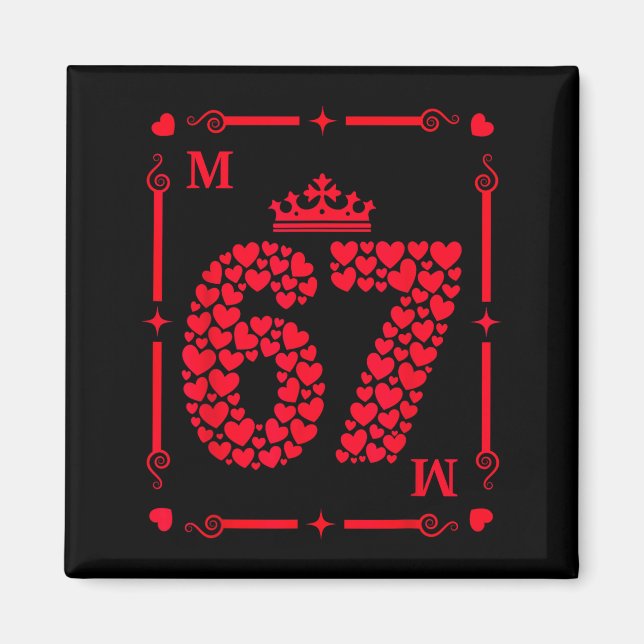 Valentine’s Day 67 Filled With Hearts Card Six Sev Magnet (Vorne)