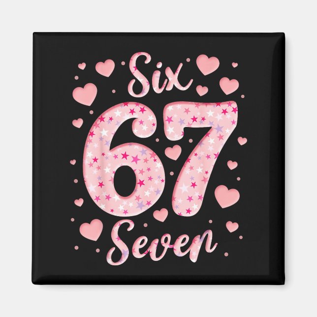 Valentine’s Day 67 Meme Filled With Hearts Funny S Magnet (Vorne)