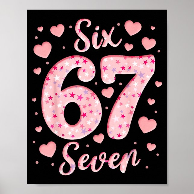 Valentine’s Day 67 Meme Filled With Hearts Funny S Poster (Vorne)