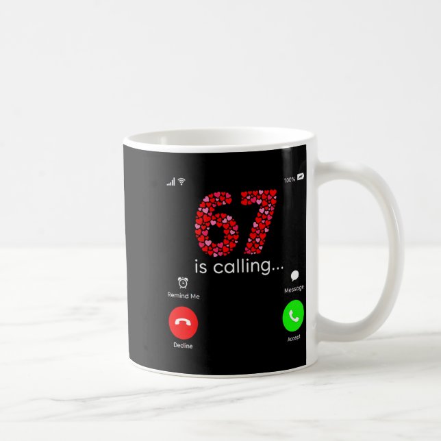 Valentine’s Day 6-7 Meme Six Seven 6 7 Valentine H Kaffeetasse (Rechts)