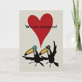 Valentine’s Day card: Awesome Two Toucans with Pic Dankeskarte