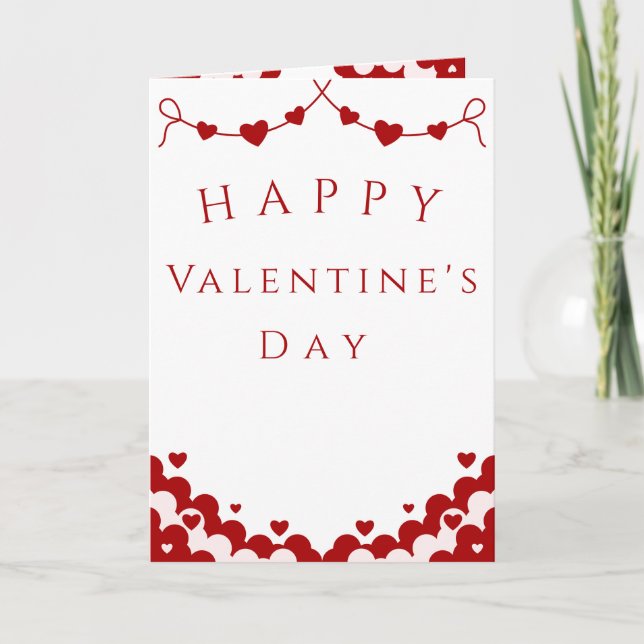 Valentine’s Day Card, Romantic Holiday Greeting Karte (Vorderseite)