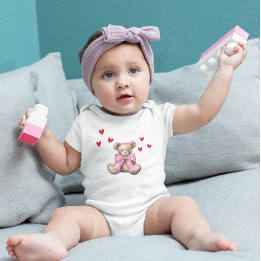 Valentine’s Day Cute Teddy Bear Baby Bodysuit Baby T-shirt