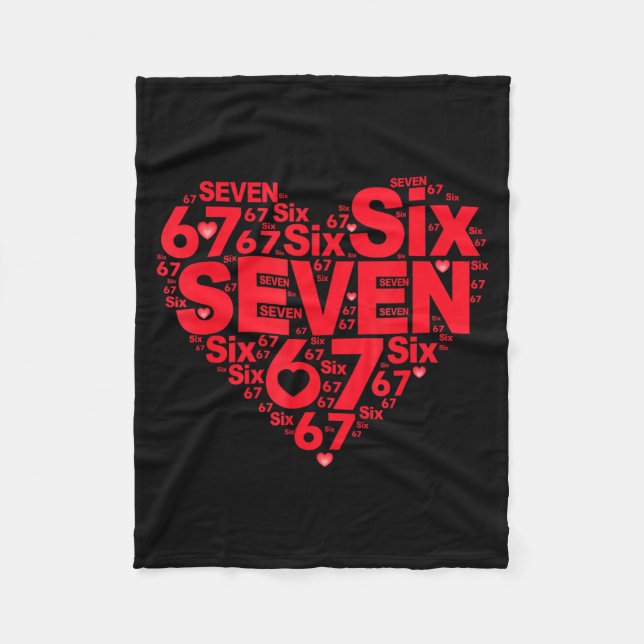 Valentine’s Day Funny 67 Meme Six Seven 6 7 Valent Fleecedecke (Vorderseite)