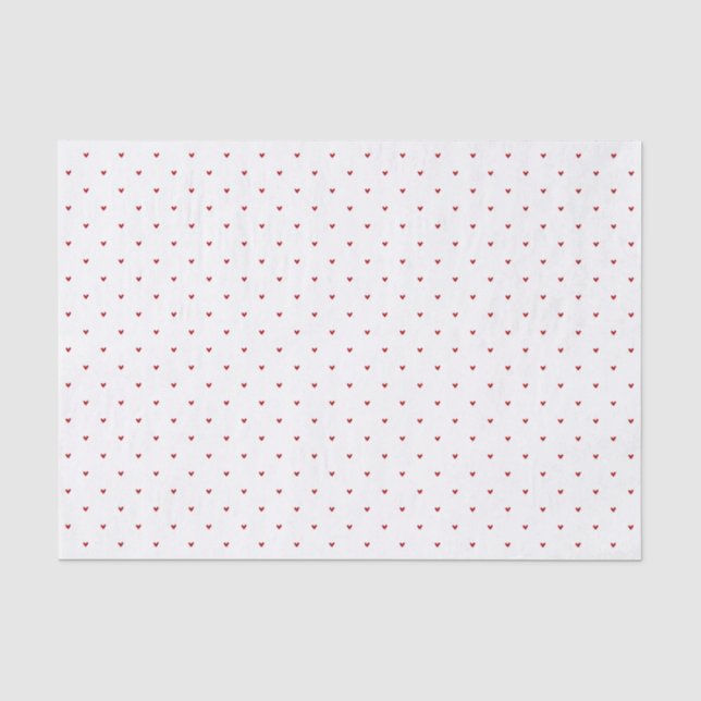 Valentine’s Day Girly Soft Red Heart Pattern Seidenpapier (Vorderseite)