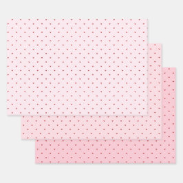 Valentine’s Day Girly Soft Red Pink Heart Pattern Geschenkpapier Set