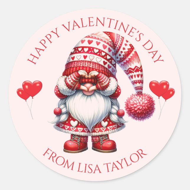 Valentine’s Day Gnome Sticker  (Devant)