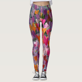 Valentine’s Day Leggings – Romantic Heart Pattern 
