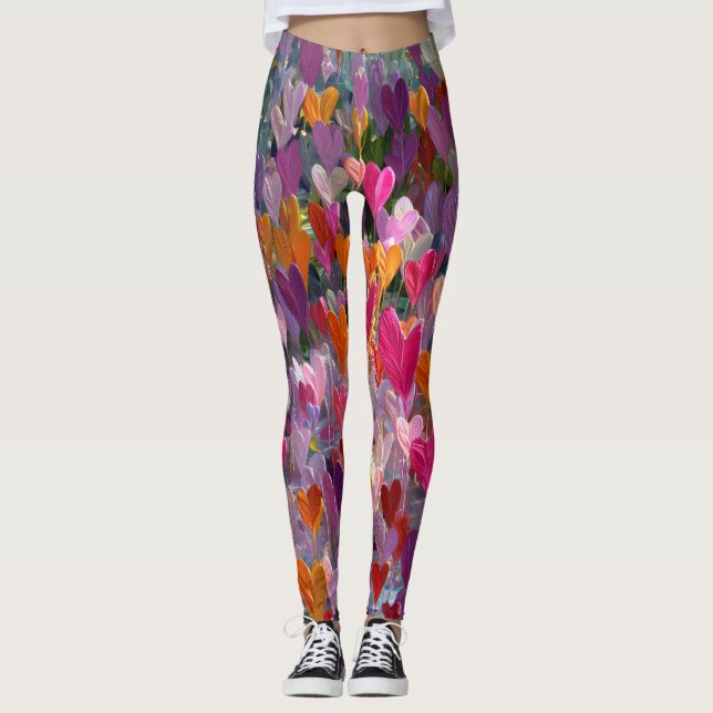 Valentine’s Day Leggings – Romantic Heart Pattern  (Vorderseite)