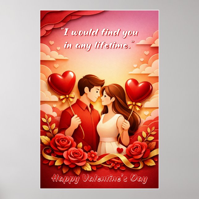 Valentine’s Day Love Quote Poster (Vorne)