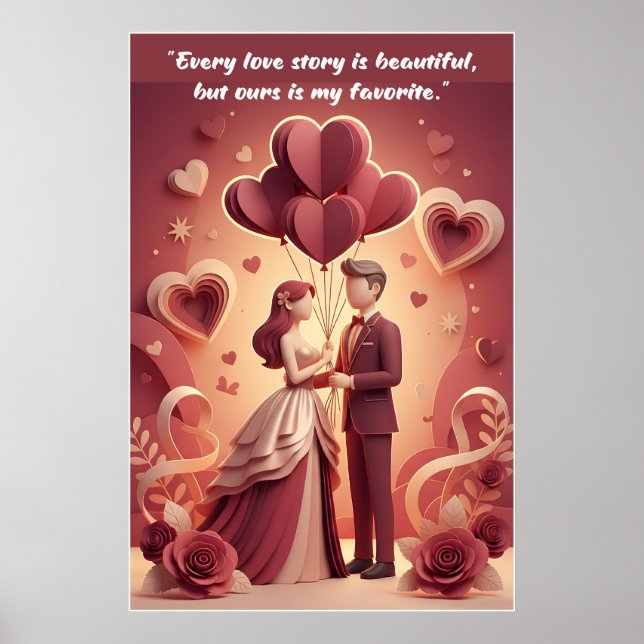 Valentine’s Day Love Quote Poster (Vorne)