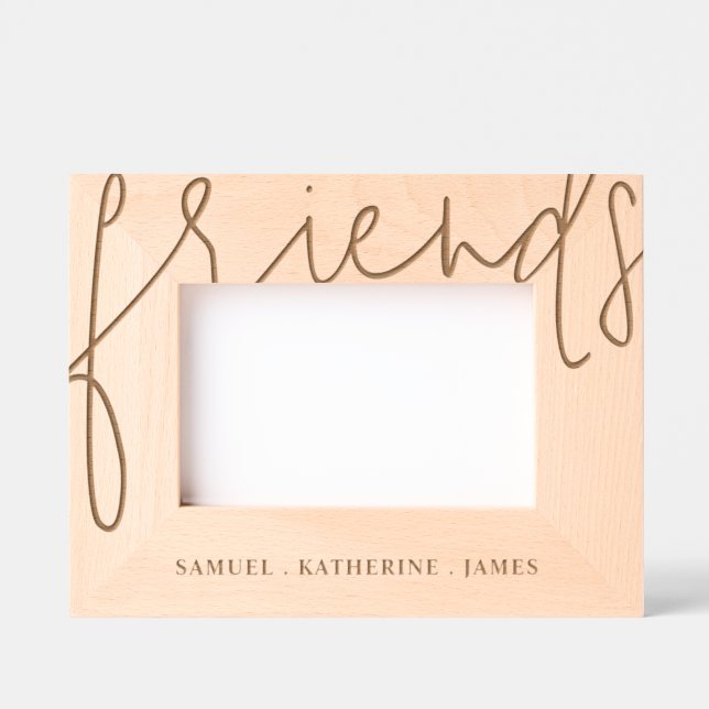 Valentine’s Day Personalized Best Friends Wooden Geätzte Rahmen (Vorderseite)