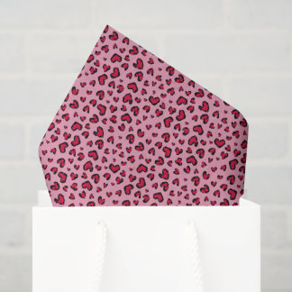 Valentine’s Day Red Pink Heart Leopard print Seidenpapier
