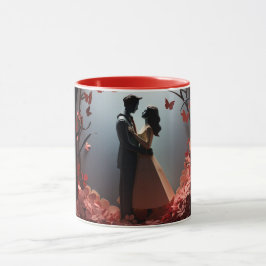  Valentine’s Day Romantic Couple Silhouette love  Tasse