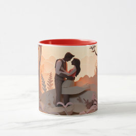  Valentine’s Day Romantic Couple Silhouette love  Tasse