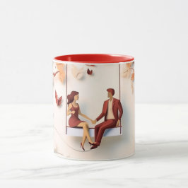  Valentine’s Day Romantic Couple Silhouette love  Tasse