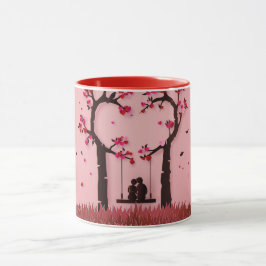  Valentine’s Day Romantic Couple Silhouette love  Tasse