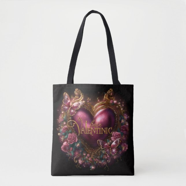 Valentine’s Day Tote Bag | Romantic, Cute (Devant)