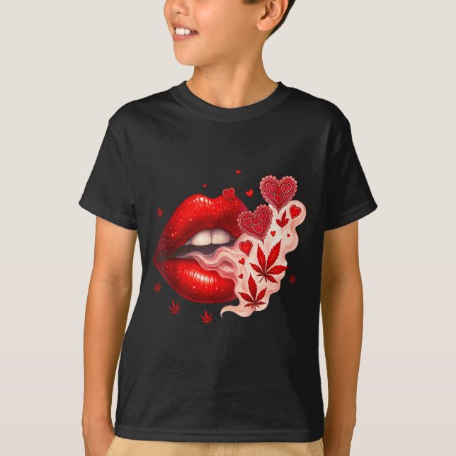 Valentine’s Day Weed Lover Stoner Babe  T-Shirt (Vorderseite)