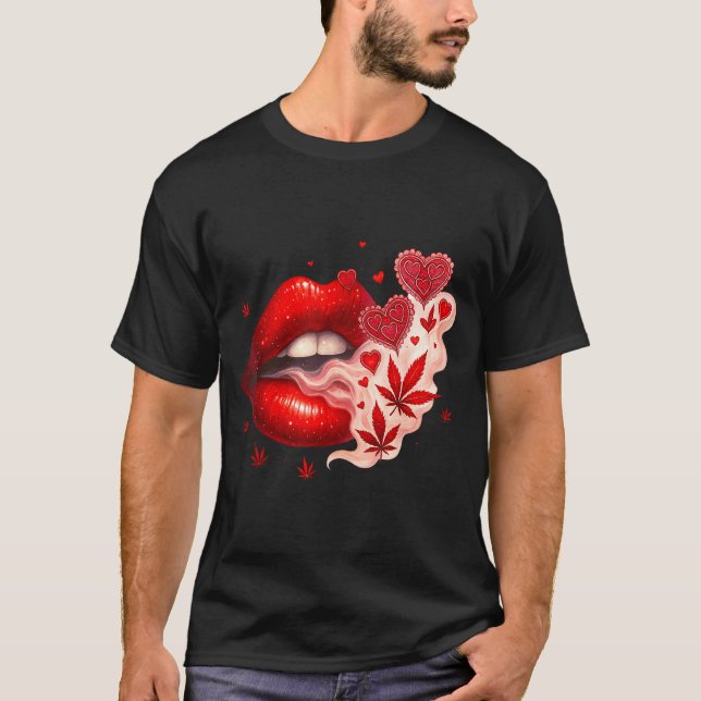 Valentine’s Day Weed Lover Stoner Babe  T-Shirt (Vorderseite)
