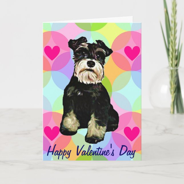 Valentine Schnauzer Dog Feiertagskarte (Vorderseite)