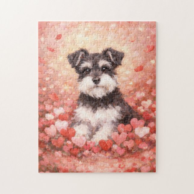 Valentine Schnauzer with Hearts (Vertikal)