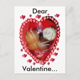 Valentine Schokolade aus Glas mit Herz Feiertagspostkarte