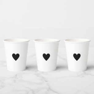 Valentine Schwarzes Herz Pappbecher