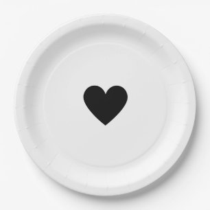 Valentine Schwarzes Herz Pappteller