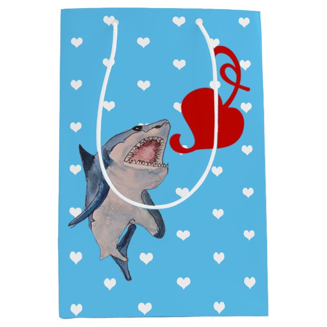 Valentine Shark Mittlere Geschenktüte (Vorderseite)