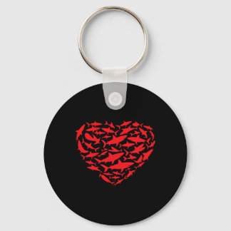Valentine Sharks Heart Sea Animal Lover Ocean Wild Schlüsselanhänger