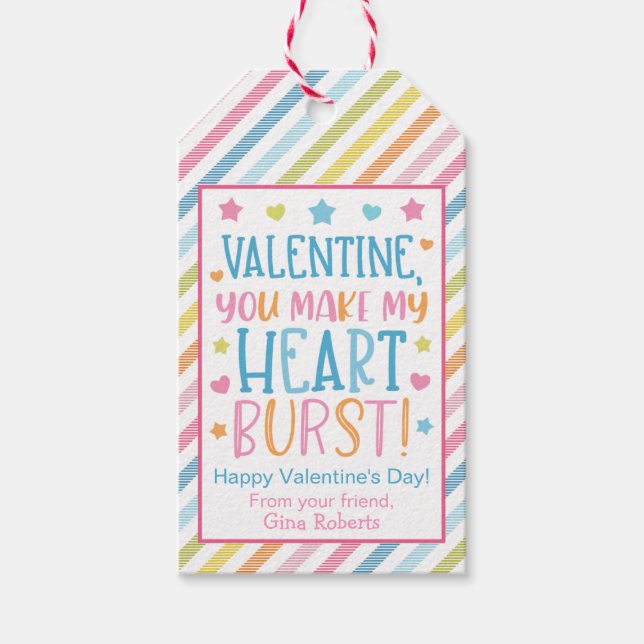 Valentine, Sie machen mein Geschenk für den Herzsc Geschenkanhänger (Vorderseite)