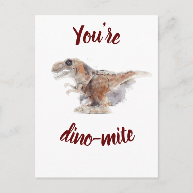 Valentine Sie sind Dino-Milbe Postkarte (Vorderseite)