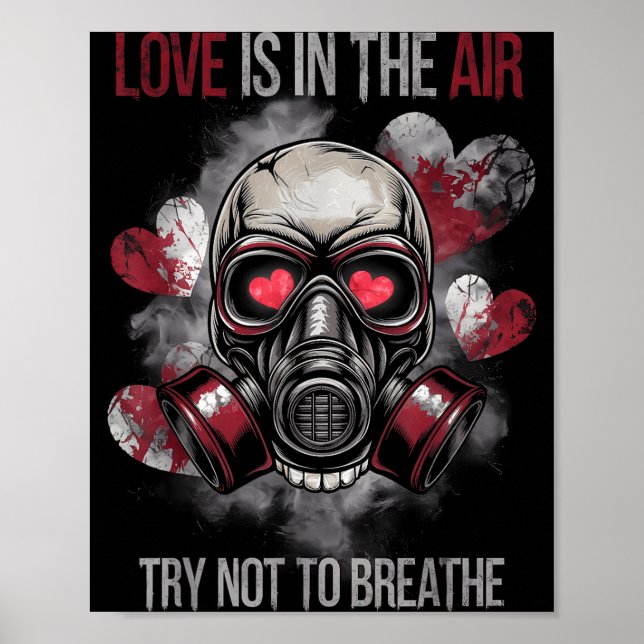 Valentine Skull Gas Mask Love Romance  Poster (Vorne)