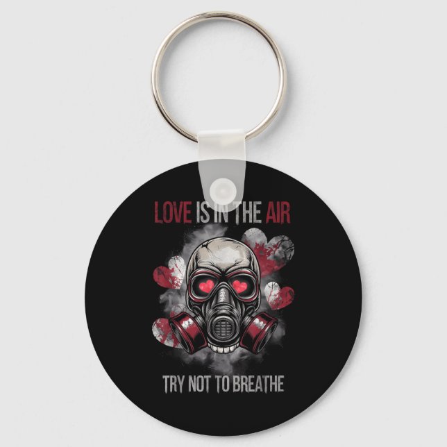 Valentine Skull Gas Mask Love Romance  Schlüsselanhänger (Vorderseite)