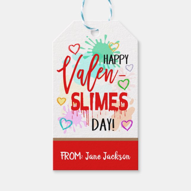 Valentine Slime Gift Tags Geschenkanhänger (Vorderseite)