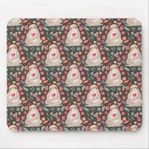Valentine Sloth Pattern Mousepad
