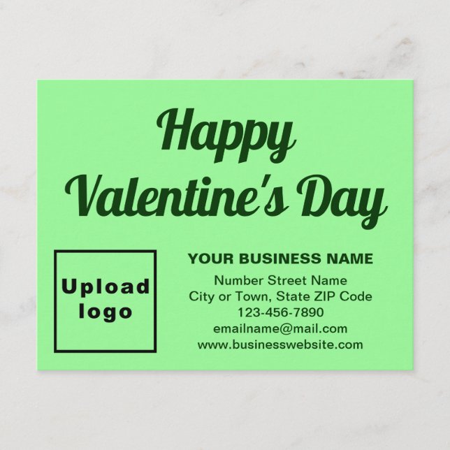 Valentine Small Light Green Flat Feiertagskarte (Vorderseite)