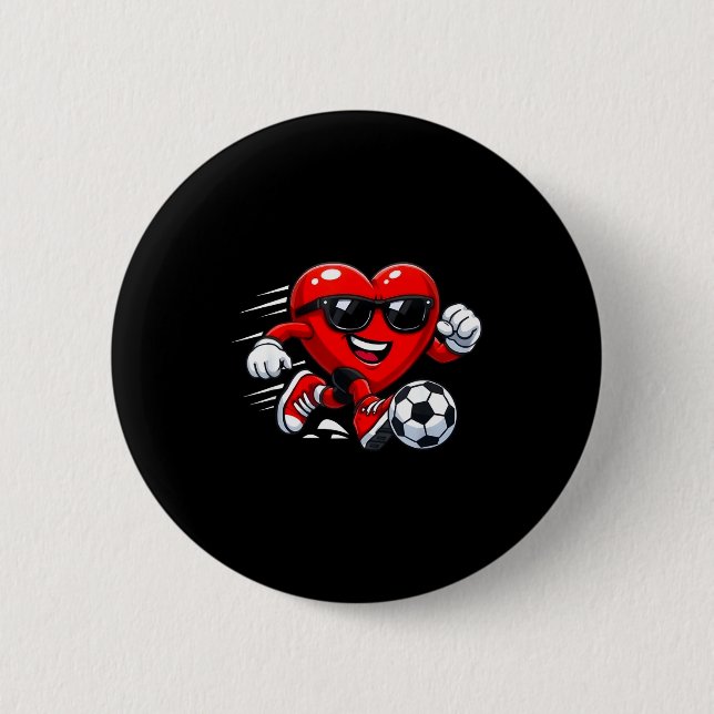 Valentine Soccer Heart Drip Srt Love Valentines Da Button (Vorderseite)
