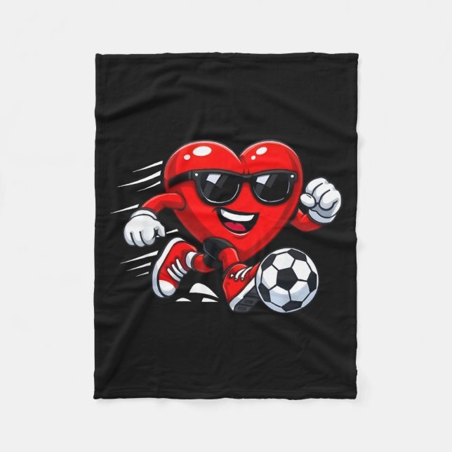 Valentine Soccer Heart Drip Srt Love Valentines Da Fleecedecke (Vorderseite)