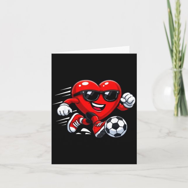 Valentine Soccer Heart Drip Srt Love Valentines Da Karte (Vorderseite)