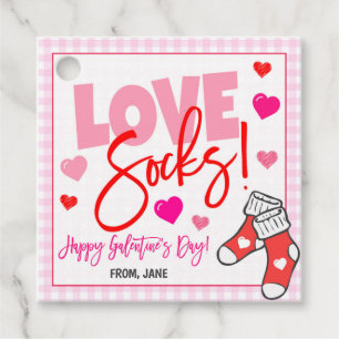 Valentine Sock Gift Tag Geschenkanhänger