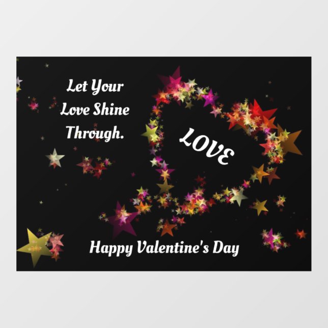 Valentine Stars Heart Window Cloning Fensteraufkleber (Blatt)