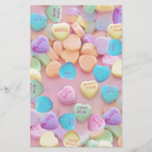 Valentine Süßwarenherzen Briefpapier