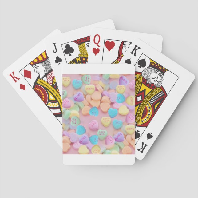 Valentine Süßwarenherzen Spielkarten (Rückseite)